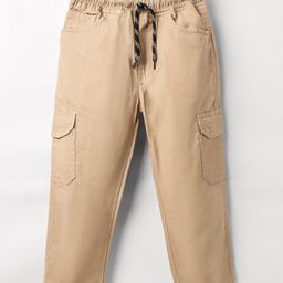 Rikidoos Solid Pocket Detailed Cargo Pant - Fawn-image-66