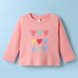 Tango Interlock Knit Full Sleeves T-Shirt with Heart Print - Coral-picture-42