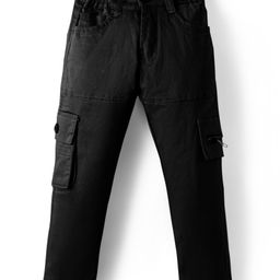 Rikidoos Solid Cargo Pants - Black-picture-4