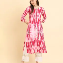 KSUT Bandhani Dyed Cotton Straight Kurta-image-11