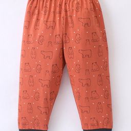 Ollypop Sinker Full Length Lounge Pant With Polar Bear Print - Orange image 2
