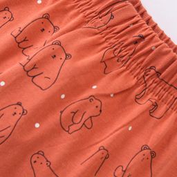 Ollypop Sinker Full Length Lounge Pant With Polar Bear Print - Orange image 3