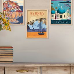 Kotart Brown & Blue 3 Pieces Wooden Modern Wall Arts-picture-39