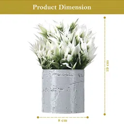 Kuber Industries Grey & White 6 Pieces Artificial Plants With Pot image 3