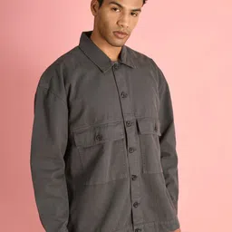 Bene Kleed Men Washed Tailored Jacket with Patchwork-picture-0