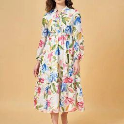 Honey by Pantaloons White Floral Print A-Line Dress-picture-19