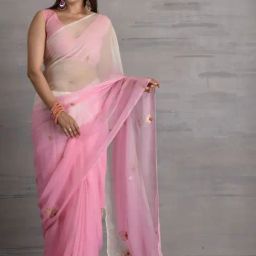 Sutra Attire Shaded Pink Womens Chiffon Saree with Embroidery-picture-38