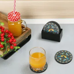Crayton Printed MDF Coaster with Holder - Set of 6-image-6