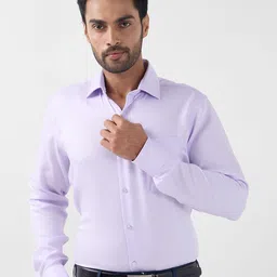 Raymond Men Contemporary Spread Collar Solid Cotton Formal Shirt-image-28
