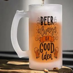 Gathari Good Idea White Glass Beer Mug-47