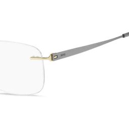 Hugo Boss Gold Rectangular Eye Frames for Men image 4
