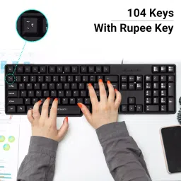 Zebronics Wired Keyboard and Mouse Combo with 104 Keys and a USB Mouse with 1200 DPI JUDWAA 750 image 4