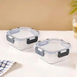 Nestasia Set Of 2 Airtight Glass Lunch Boxes With Clip Locks 500ml-image-5