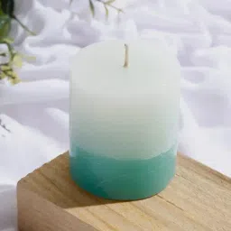 Fabindia Green Aagralam Pillar Candle 2x2-43