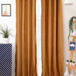 Ariana Camel Brown Polyester 7 ft Door Curtain-image-15