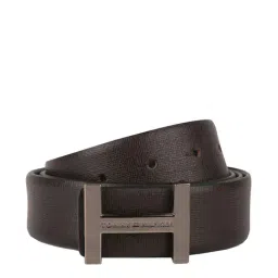 Tommy Hilfiger Ellis Brown Leather Reversible Belt for Men-image-93