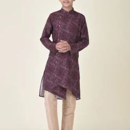TABARD Kids Purple Printed Kurta-image-52