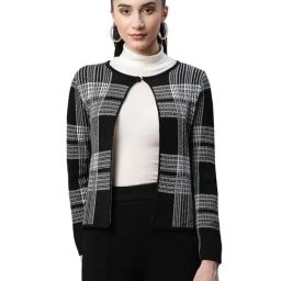Global Republic Black Check Cardigan-picture-0