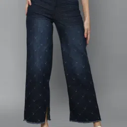 Allen Solly Navy Cotton Mid Rise Jeans-image-31