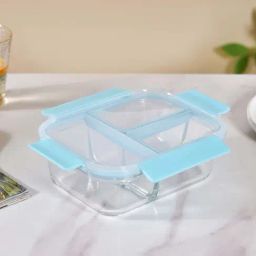 Nestasia Three Compartment Rectangular Glass Lunch Box 1000ml-43