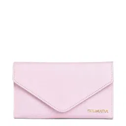 BELWABA Pink Solid Tri-Fold Wallet for Women-picture-18