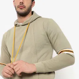 Campus Sutra Beige Cotton Regular Fit Hooded Sweatshirt-image-39