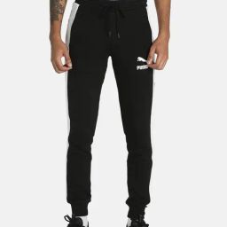 Puma Puma Black Regular Fit Striped Joggers-image-15
