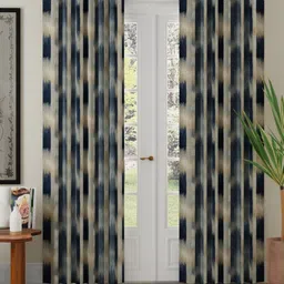 Myntra Elegant Homes Navy Blue 2 Pieces Printed Room Darkening Window Curtains-24