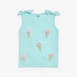 HOP Kids by Westside Mint Ice-Cream Design Cotton Top-image-3