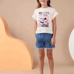 U.S. Polo Assn. Girls Purple Resort Graphic Cotton T-Shirt-picture-16