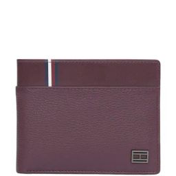 TOMMY HILFIGER Anoixi Wine Leather Solid Bi-Fold Wallet for Men-image-67