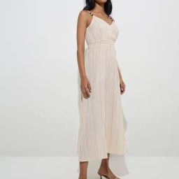 LOV by Westside Off-White Seersucker A-Line Dress-image-45