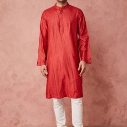 Fabindia Mandarin Collar Pure Silk Straight Kurta-picture-23