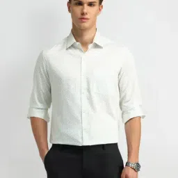 Arrow Off White Regular Fit Printed Shirt-picture-46