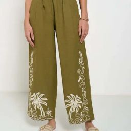 Akkriti by Pantaloons Green Embroidered Casual Trousers-picture-28