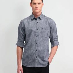 Arrow Sport Grey Slim Fit Printed Shirt-image-27