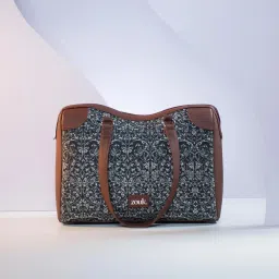 ZOUK Lattice Lace Printed Tote Handbag image 2