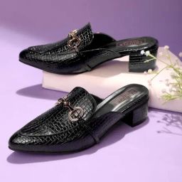 Truffle Collection Women's Black Mule Shoes-image-72