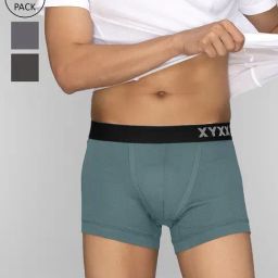 XYXX Olive & Grey Cotton Trunks - Pack of 3-picture-37
