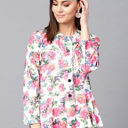 Zima Leto Women Off-White & Pink Printed Tailored Jacket-image-70
