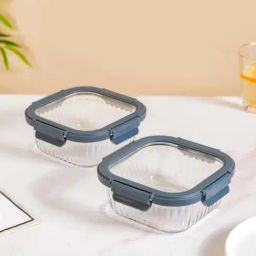 Nestasia Set Of 2 Square Glass Lunch Boxes 800ml-17