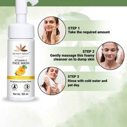 SKINNYSWEET Set Of 2 Vitamin C Face Wash With Niacinamide - 150 ml Each image 2
