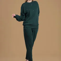 Antimony Round Neck Embellished Sweatshirt With Trouser-image-80