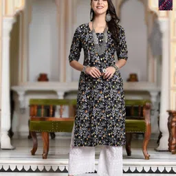 Moda Rapido Selection Of 2 Floral Printed Round Neck Straight Kurta-image-85