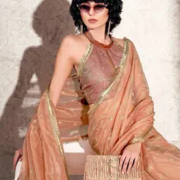 Tikhi Imli Peach Embellished Saree with Unstitched Blouse image 5