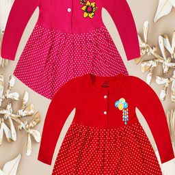 KidzzCart Polka Dot Print Fit & Flare Dress-image-84
