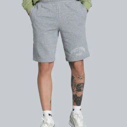 Puma Grey Regular Fit Printed Sports Shorts-image-6