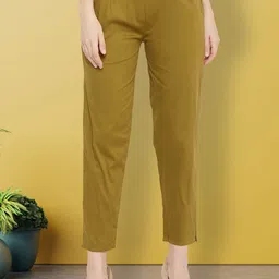 all about you Women Solid Mid-Rise Smart Easy Wash Trousers-image-88