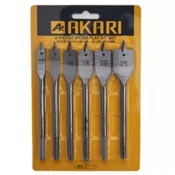 Akari 6 Pcs Wood Flat Bit Set For Drilling Large Dia. Holes in Wooden Articles WFB-9 (Pack of 25)-image-16