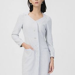 HOUSE OF S Women Plaid Tweed Winter A-Line Dress-image-10
